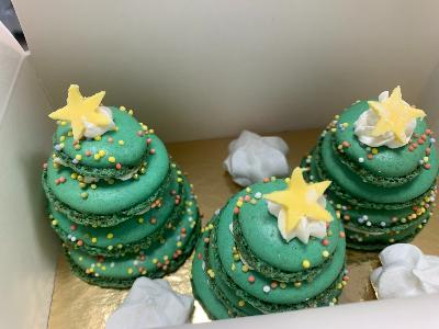 * Dessert de fêtes * Coffret de 3 Grands sapins macarons 