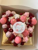 [Bonne fête Maman] / Coeur gourmand façon Number Cake 4 ou 8 parts Framboise & Chocolat Blanc 