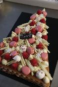 * Dessert de fêtes * Entremet sapin façon Number Cake 12 parts Framboise & Chocolat blanc 