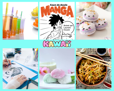 *COMPLET* Stage Journée complète Enfant 8-16 ans thème Kawai / Ateliers pâtisserie/Cuisine Kawaï + 1 atelier dessin Manga / Repas du midi sur place incl. / Mercredi 19 avril 2023 / 9h30-16h00