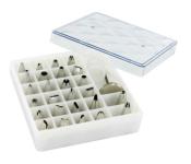 Coffret 26 douilles décors inox