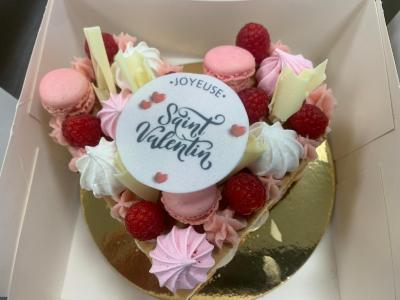 *Saint Valentin* Coeur gourmand façon Number Cake Framboise & Vanille (de 2 à 4 parts) + personnalisation prénom offerte