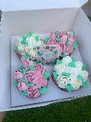 * Bonne fête Maman * Box de 4 Cupcakes Bouquet de fleurs 