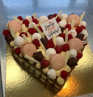 *Saint Valentin* Coeur gourmand façon Number Cake Framboise & Vanille (de 2 à 4 parts) + personnalisation prénom offerte